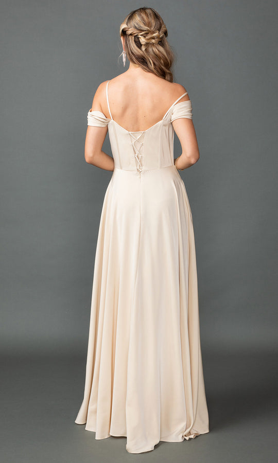 Dancing Queen 4539 - Draped Cowl Neckline Evening Dress