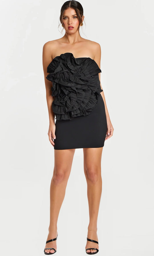 Jovani 45451 - Straight Across Mini Dress with Ruffle Bodice