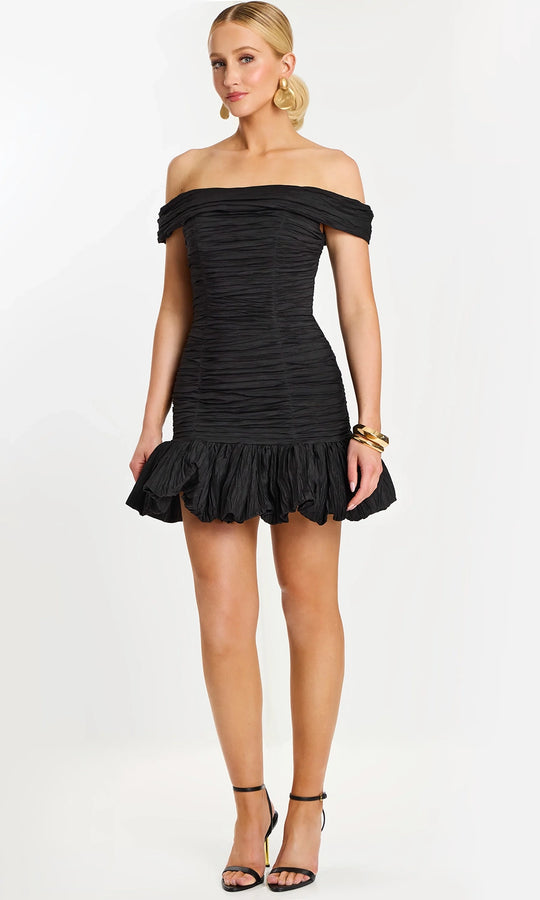 Jovani 45459 - Off Shoulder Mini Dress with Ruched Detail