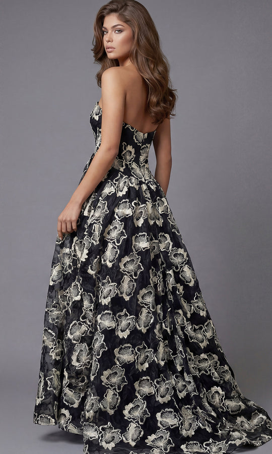 Jovani 45499 - Floral Pattern Semi-Sweetheart Ballgown