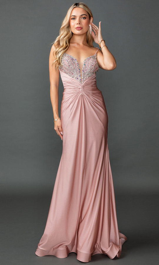 Dancing Queen 4553 - Beaded Twisted Knot Mermaid Evening Dress