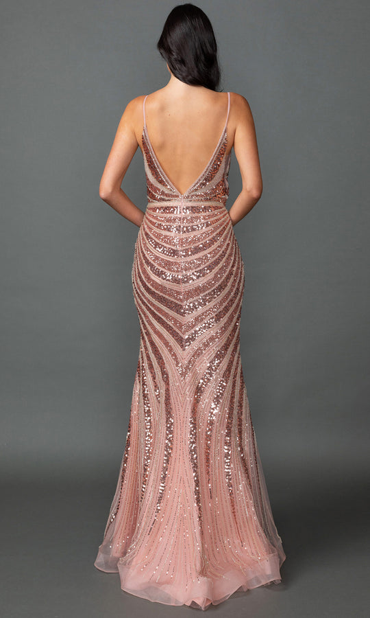 Dancing Queen 4557 - Geo Pattern Sequin Mermaid Prom Dress