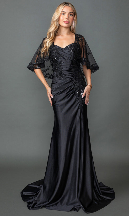 Dancing Queen 4558 - Beaded Lace Ruched Sweetheart Prom Gown
