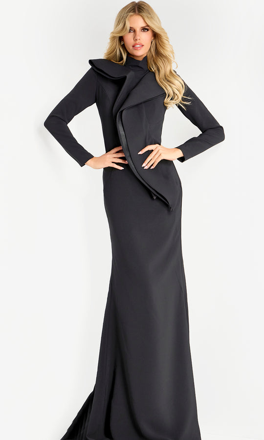 Jovani 45617 - High Neck Minimalist Fitted Gown