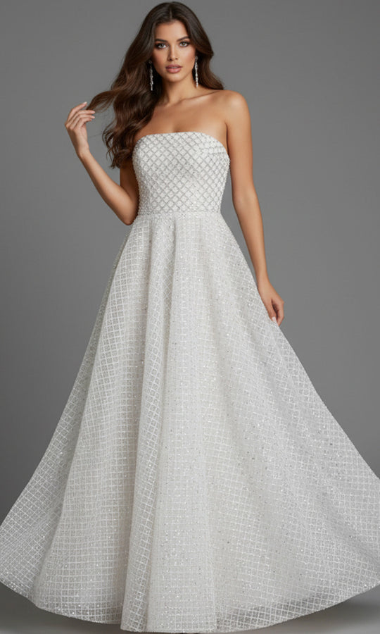 Jovani 45788 - Straight Across Textured Prom Gown