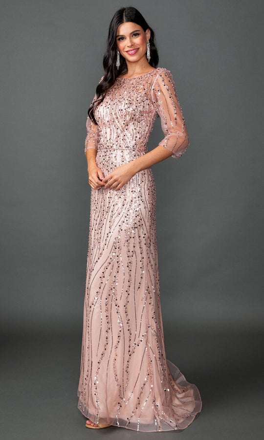 Dancing Queen 4588 - Illusion Sleeve Shimmer Prom Gown