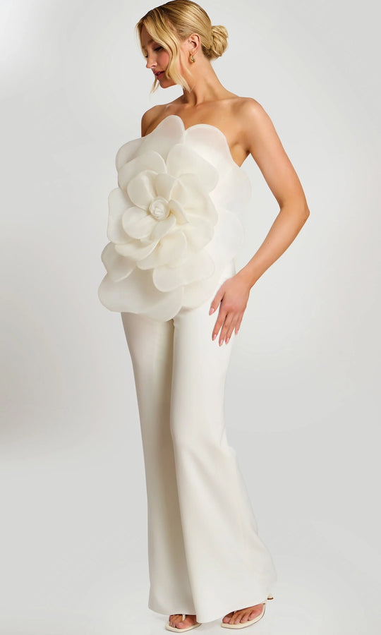 Jovani 45933 - 3D Floral Bodice Strapless Jumpsuit