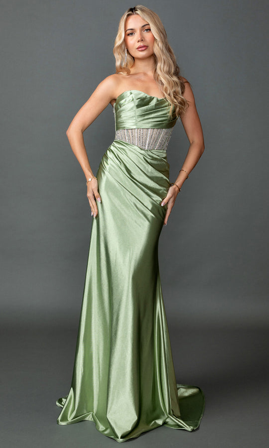 Dancing Queen 4593 - Beaded Illusion Corset Sheath Prom Gown