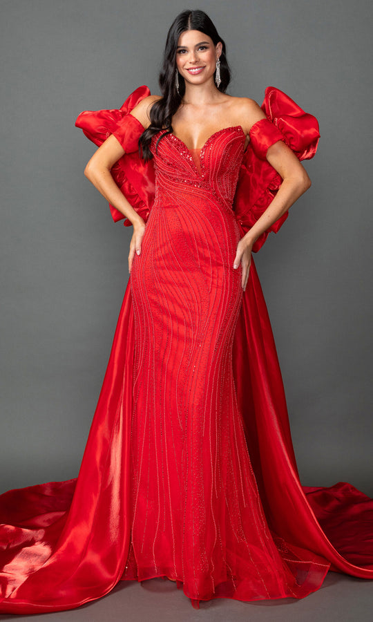 Dancing Queen 4597 - Fully Beaded Strapless Prom Gown