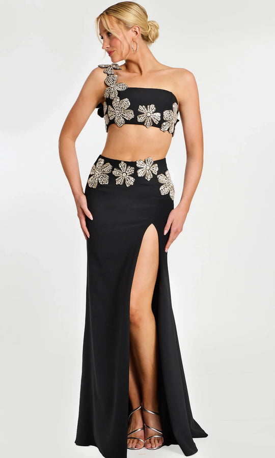 Jovani 46003 - One Shoulder Two Piece Gown with Slit