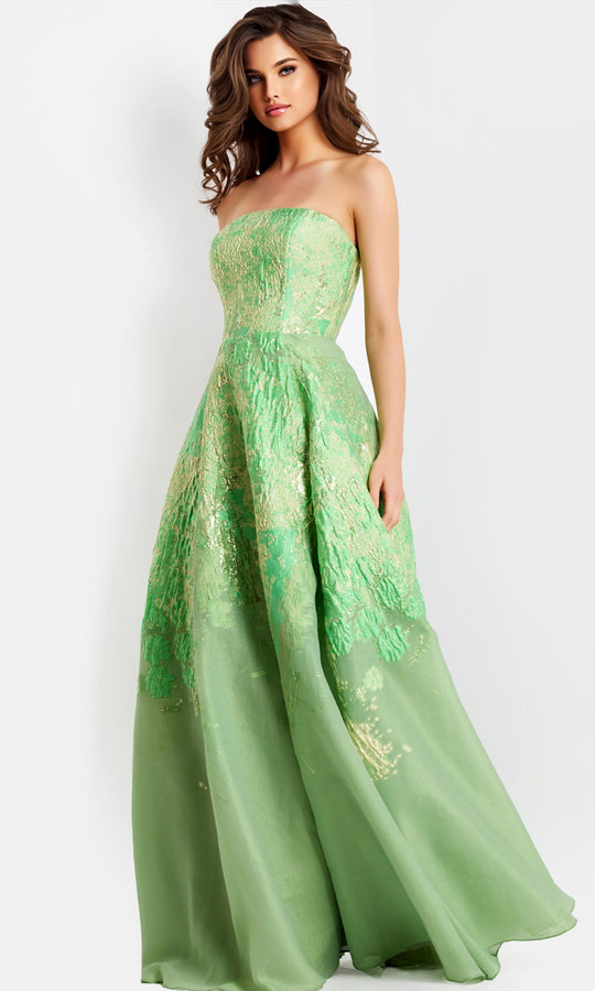 Jovani 46260 - A-Line Skirt Metallic Prom Gown