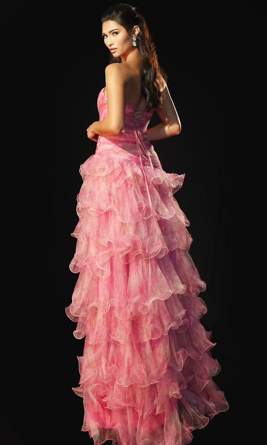 Jovani 46408 - Ruffle Organza Floral Sweetheart Dress