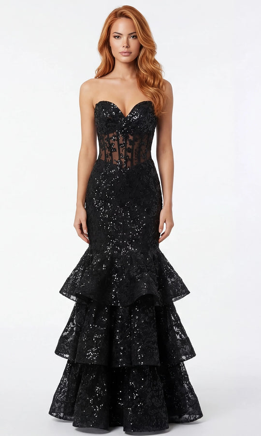 Jovani 46821 - Sequin Lace Mermaid Sweetheart Prom Gown