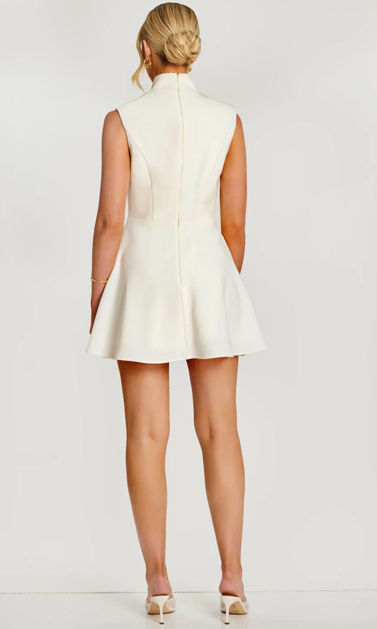 Jovani 46901 - High Neck A-Line Dress with Buttons