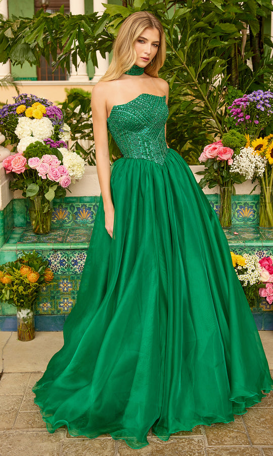 Ava Presley 47255 - Strapless Beaded Bodice Prom Ballgown