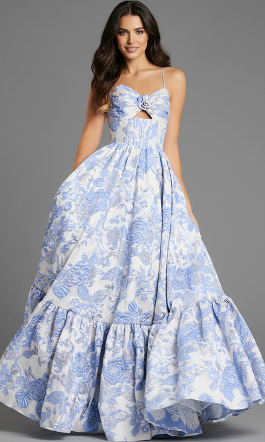 Jovani 47328 - Floral Jacquard Corset Ballgown