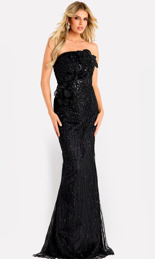 Jovani 47380 - Allover Beaded Strapless Sheath Gown