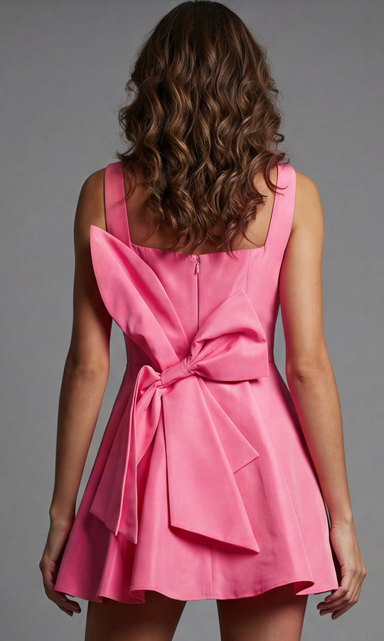 Jovani 47497 - Sleeveless Bow Back Fit and Flare Mini Dress