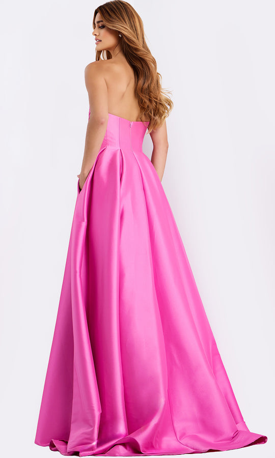 Jovani 47570 - Straight Neckline Ruched Satin Ballgown