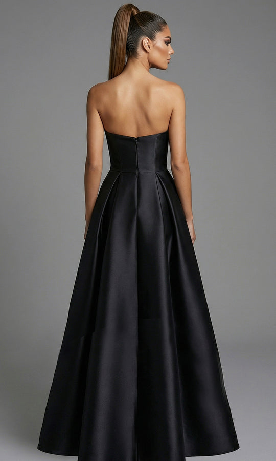 Jovani 47594 - Scoop Neck Bow Waist Satin Evening Gown