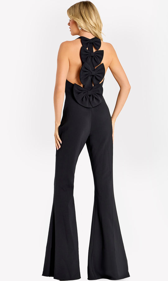 Jovani 47640 - Bow Back Flared Leg Jumpsuit