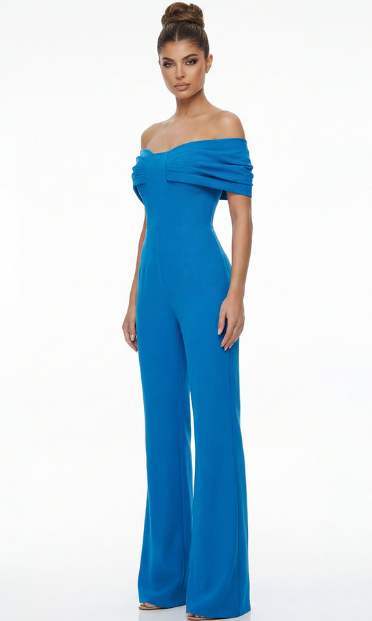 Jovani 47658 - Off Shoulder Straight Leg Jumpsuit