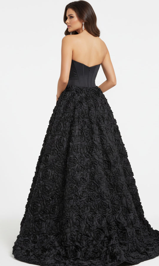 Jovani 47695 - Strapless Satin Floral Ballgown