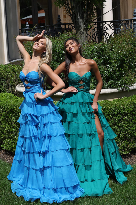 Jovani 47743 - Tiered Organza Strapless Prom Gown