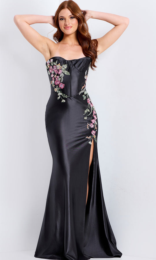 Jovani 48371 - Strapless Embroidered Fitted Dress