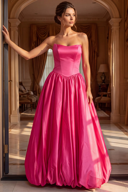 Jovani 48482 - Gathered Skirt Strapless Satin Gown