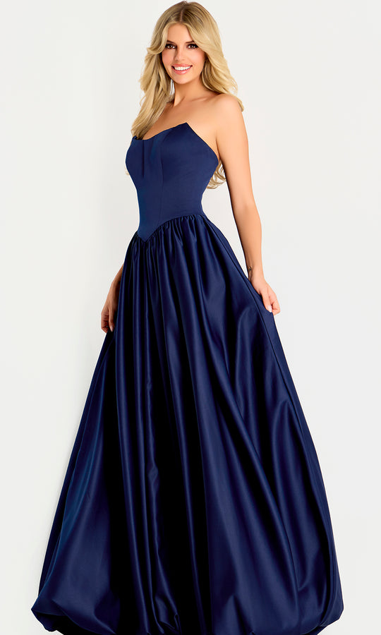 Jovani 48482 - Gathered Skirt Strapless Satin Gown