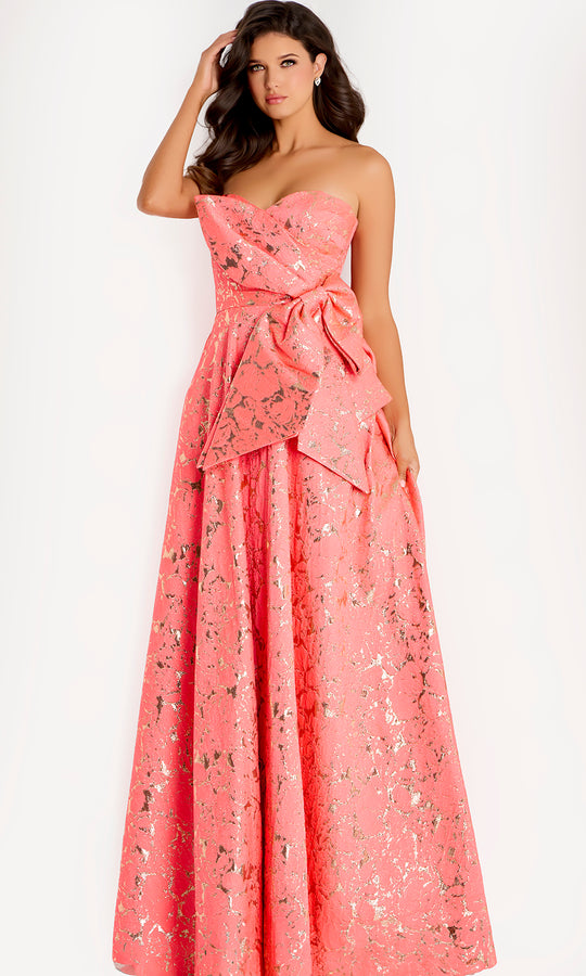 Jovani 48657 - Metallic Jacquard Sweetheart Evening Gown