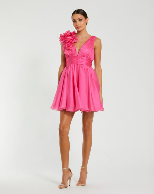 Mac Duggal Evening - 48952D Ruffle Ornate Shirred Cocktail Dress