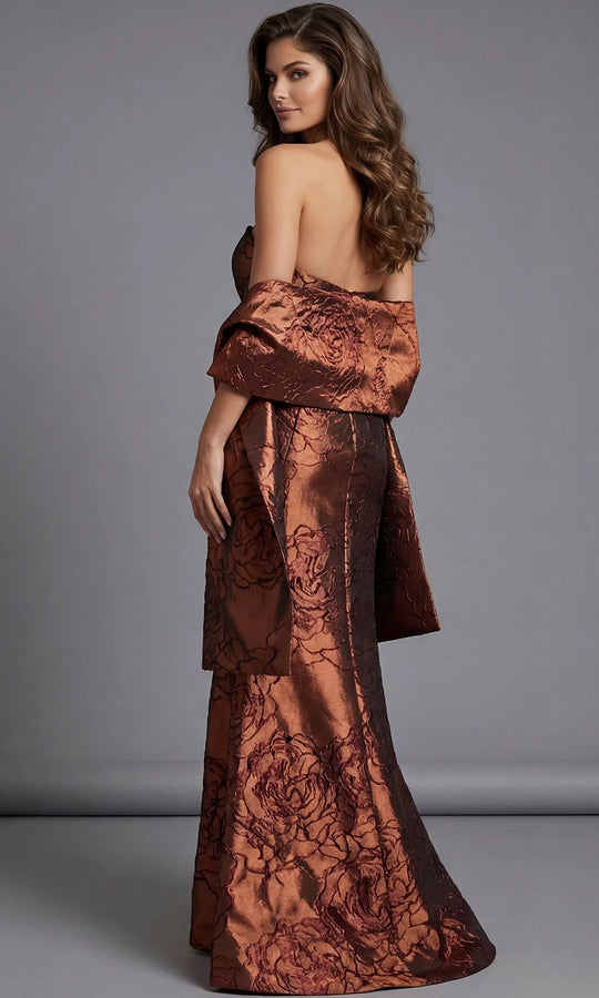 Jovani 49073 - Peplum Waist Brocade Sweetheart Gown