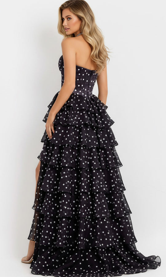 Jovani 49087 - Sweetheart Polka Dot Ruffle Prom Dress