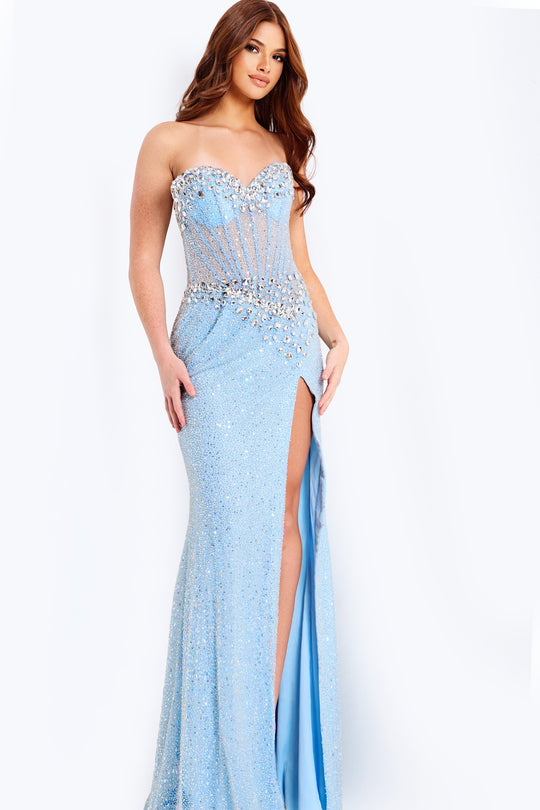 Jovani 49363 - Crystal Beaded Illusion Corset Prom Dress