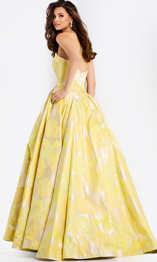 Jovani 49502 - Beaded Bow Sweetheart Pleated Ballgown