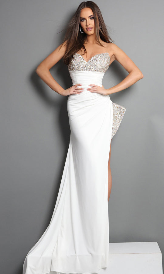 Jovani 49577 - Crystal Bodice Empire Sheath Evening Gown