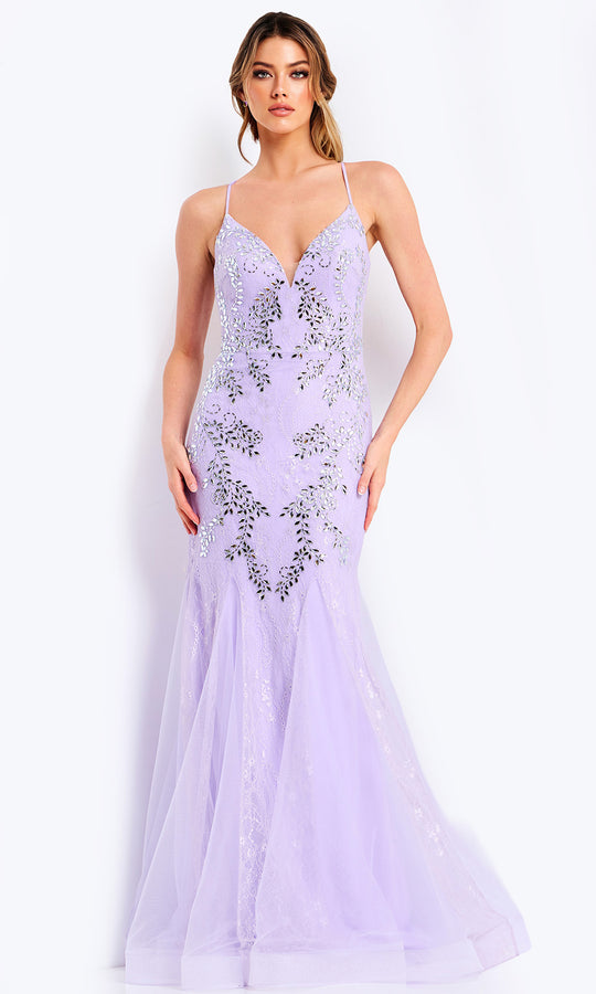 Jovani 49660 - Mermaid Leaf Beaded Prom Gown