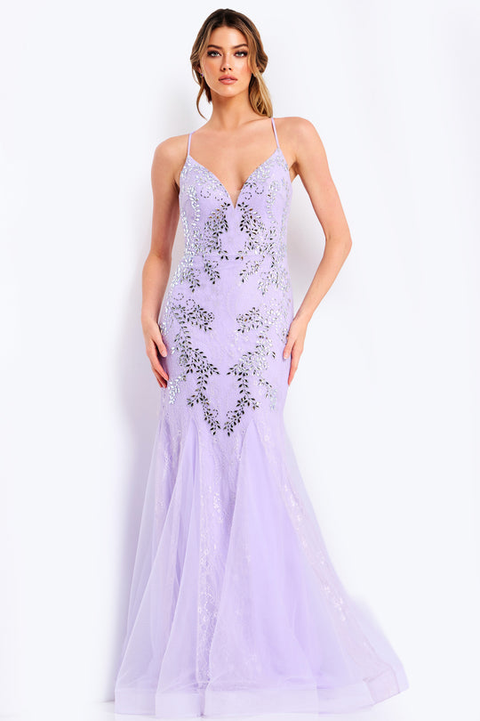 Jovani 49660 - Mermaid Leaf Beaded Prom Gown