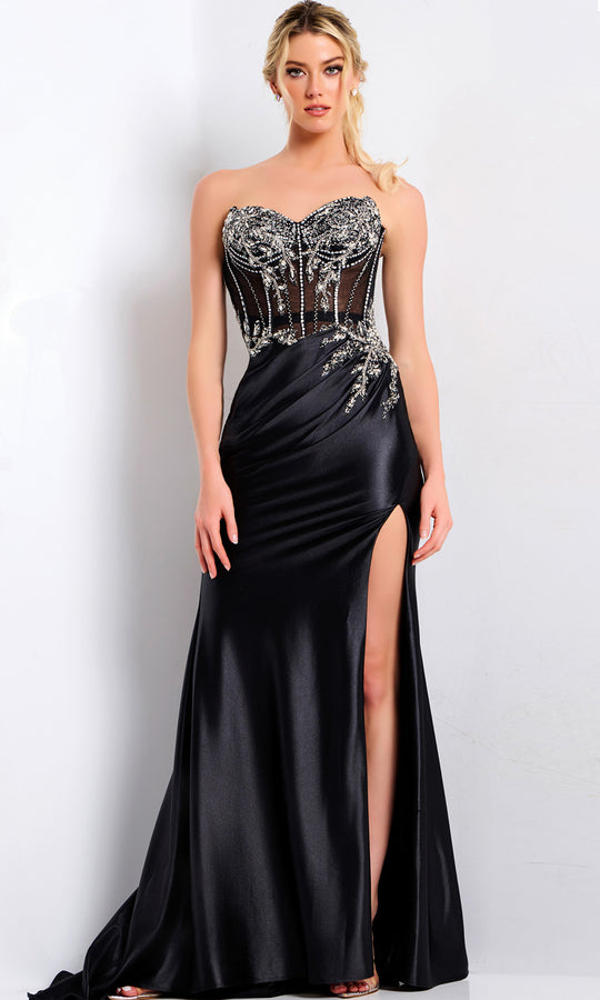 Jovani 49720 - Embellished Illusion Corset Sheath Dress