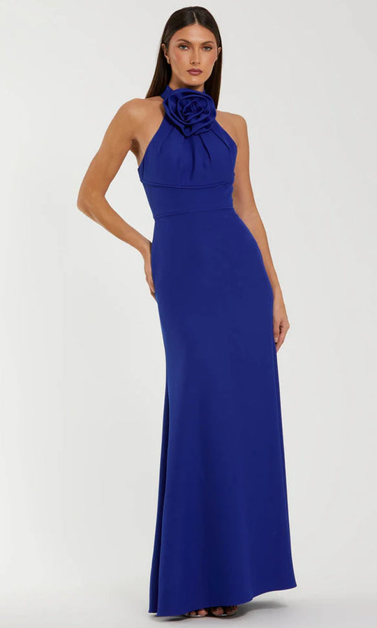 Ieena Duggal 50053 - 3D Rosette High Halter Sheath Gown