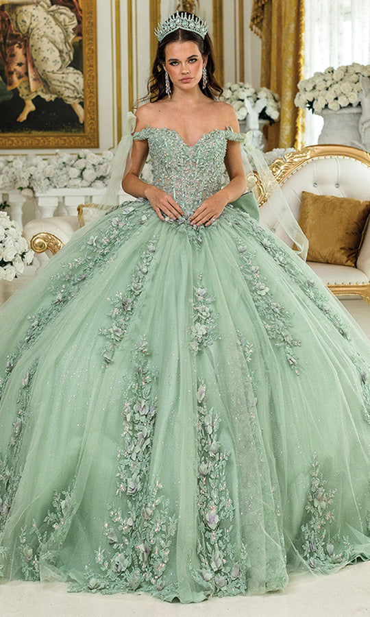 Dancing Queen 5021 - Sparkling Floral Bow Ballgown