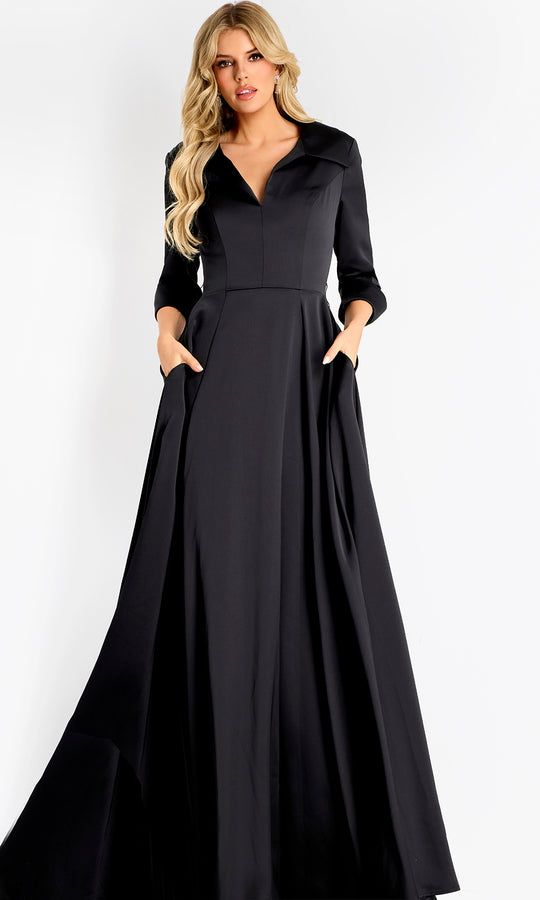 Jovani 50262 - Three-Quarter Sleeve A Line Evening Gown