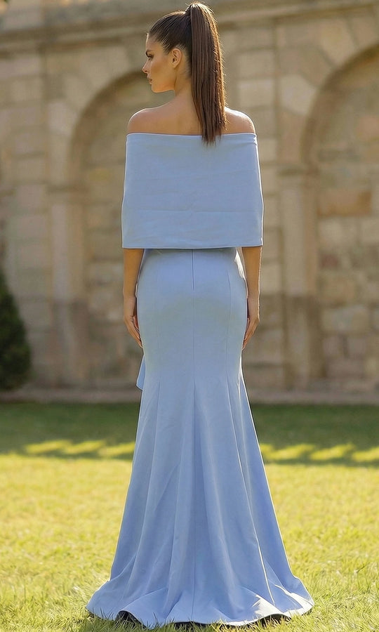 Jovani 50270 - Off Shoulder Draped Sheath Gown