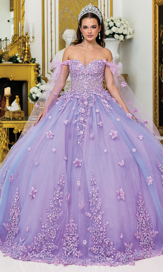 Dancing Queen 5029 - Floral Appliques Tulle Ballgown