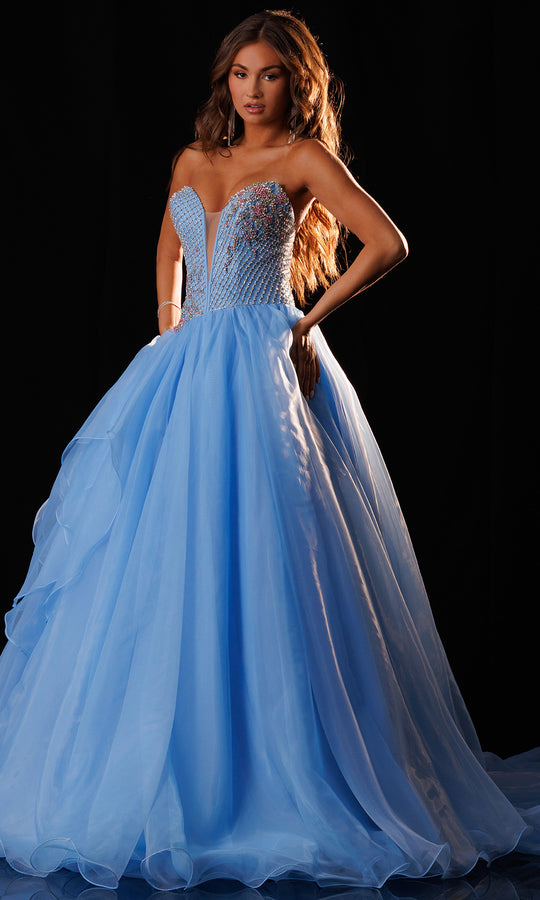 Rachel Allan 50428 - Crystal Lattice Strapless Ballgown