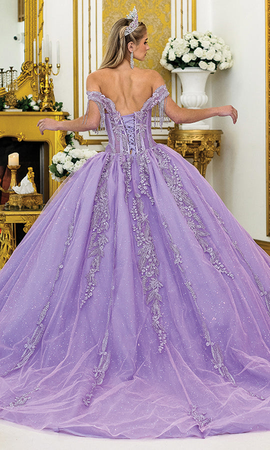 Dancing Queen 5045 - Glittered Floral Embroidered Ballgown