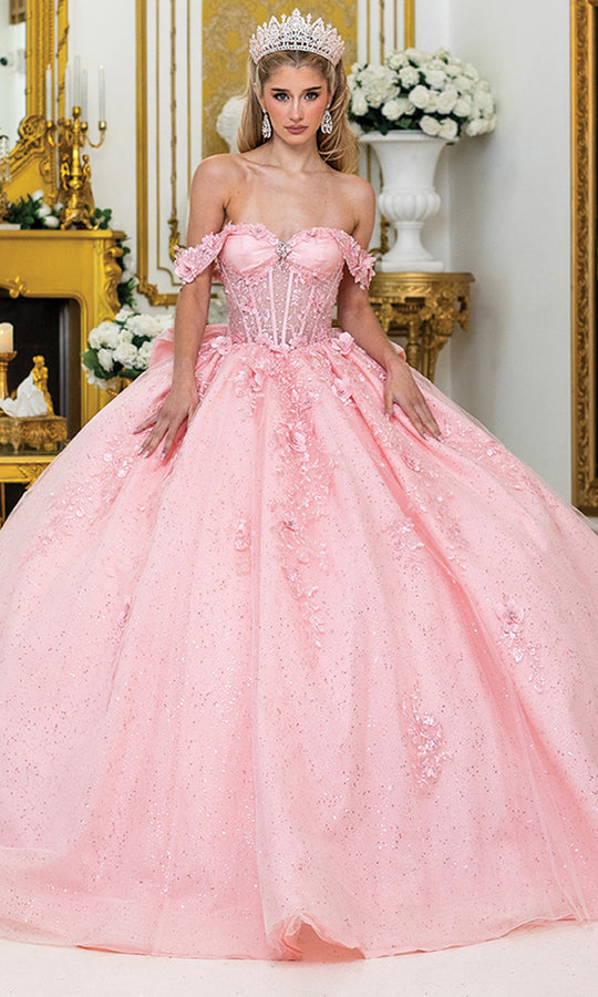Dancing Queen 5056 - Layered Glitter Tulle Ballgown
