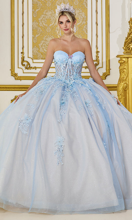 Dancing Queen 5058 - Strapless Sweetheart Glitter Ballgown